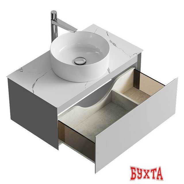 Мебель для ванных комнат Aqwella Тумба под умывальник Geometria GE01081ST+STG814X476MW 3