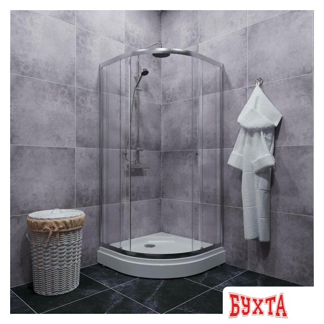 Душевой уголок Triton Альфа Хром А1 100х100 без поддона (прозрачное стекло) 3