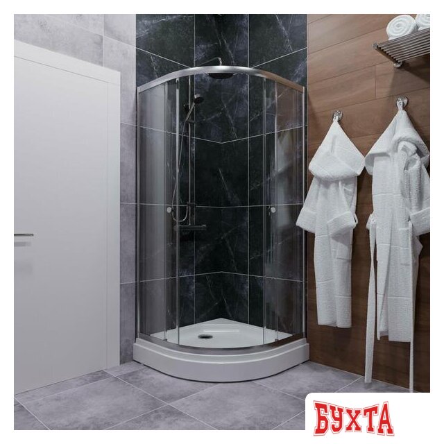 Душевой уголок Triton Альфа Хром А1 100х100 без поддона (прозрачное стекло) 4