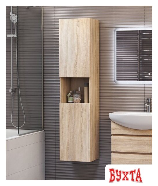 Мебель для ванных комнат Vigo Шкаф-пенал Wing 350 (дуб сонома) 5