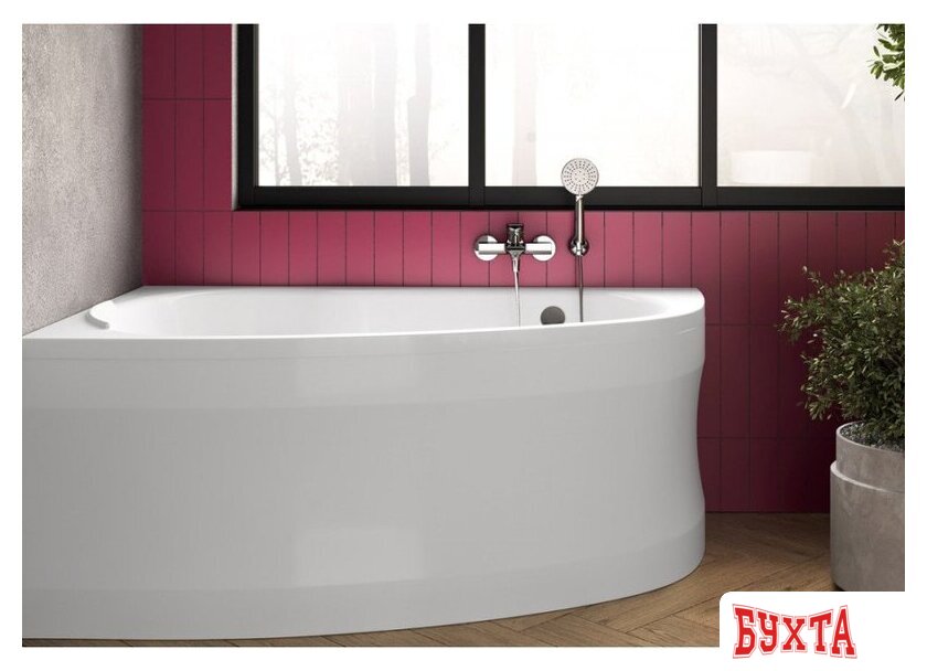 Ванна Bonito Home Emilia 140x90 R BH-EM-103-140P/St+BH-EM-140L/P (с ножками и экраном) 4