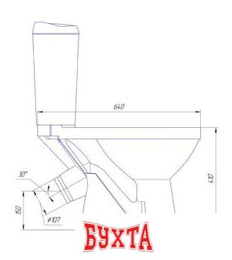 Унитаз напольный Rosa Комфорт (синий) 3