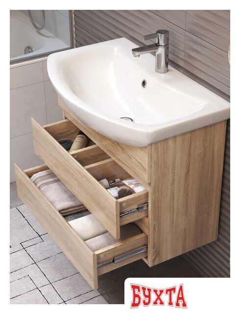 Мебель для ванных комнат Vigo Тумба Wing 600-0-2 (Балтика) подвесная дуб сонома 4