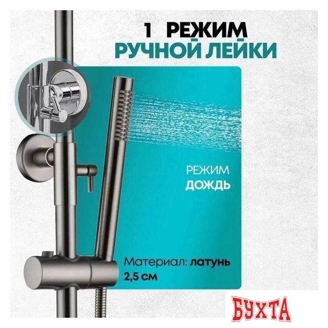 Душевая система Grocenberg GB7099 (никель) 5