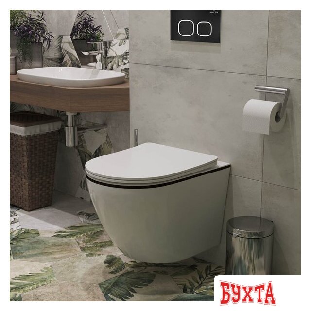 Унитаз подвесной Roxen Antares Black 530110-01B Rimless Soft Close 3