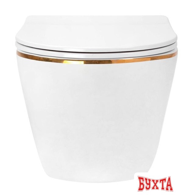 Унитаз подвесной Roxen Antares Gold 530110-01G Rimless Soft Close 5