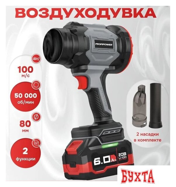 Садовая воздуходувка Profipower Ураган PLUS P972 (с 1-им АКБ)
