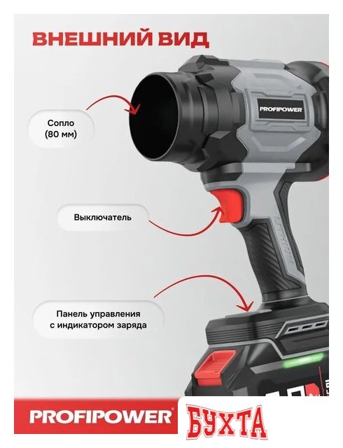 Садовая воздуходувка Profipower Ураган PLUS P972 (с 1-им АКБ) 3