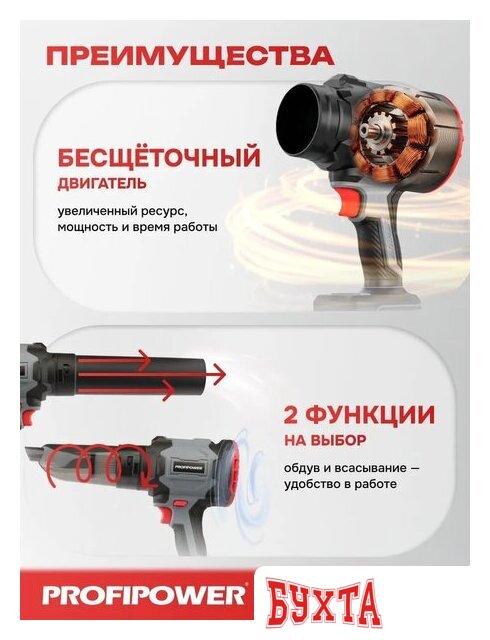 Садовая воздуходувка Profipower Ураган PLUS P972 (с 1-им АКБ) 4