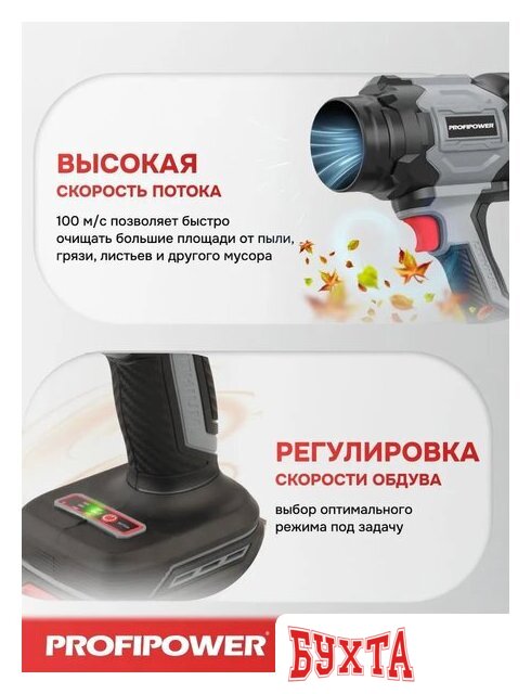 Садовая воздуходувка Profipower Ураган PLUS P972 (с 1-им АКБ) 5