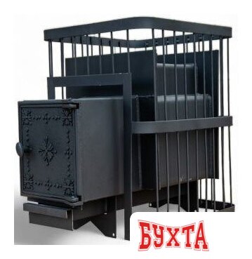 Банная печь КомфортПром Чугун 20м3, чугунная дверь