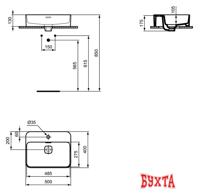 Умывальник Ideal Standard Strada II T296601 2