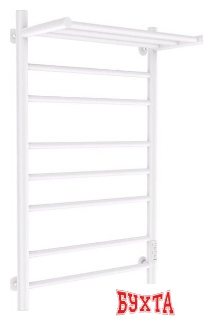 Полотенцесушитель Маргроид Ferrum Вид 10 СНШ с полкой 80/50 Белый матовый, скрытого монтажа, таймер справа