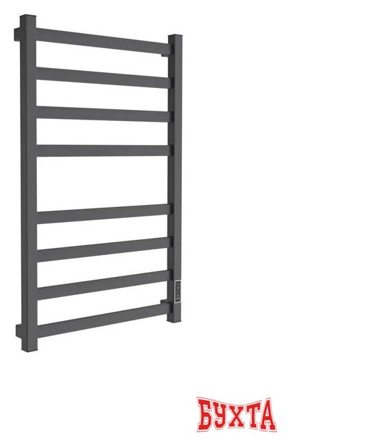 Полотенцесушитель Маргроид Ferrum Вид 81/10 СНШ профильный (перекладины 30x10, 4+4) 80/50 Черный матовый, скрытого монтажа, таймер справа 1