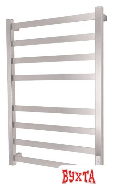 Полотенцесушитель Маргроид Вид 81/10 СНШ профильный (перекладины 30x10, 4+4) 80/50 Сатиновый хром, скрытого монтажа, таймер справа
