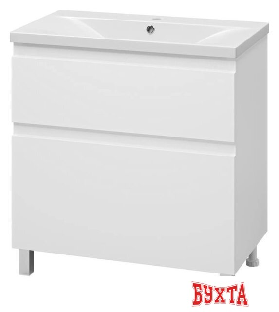 Мебель для ванных комнат Misty Тумба под умывальник Лаки 80 П-Лак-01080-0112Я+RCW-140380WH