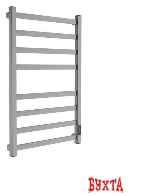 Полотенцесушитель Маргроид Ferrum Вид 81/10 СНШ профильный (перекладины 30x10, 4+4) 80/40 Графит, скрытого монтажа, таймер справа