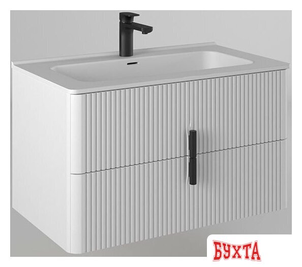 Мебель для ванных комнат Briz Тумба с умывальником Бьянко 80 106 03-18080-16 00 БЕЛ