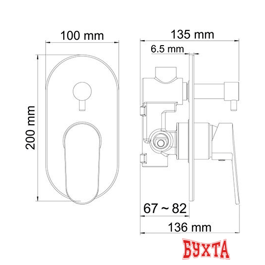 Смеситель без скрытого механизма Wasserkraft Donau 5341 3