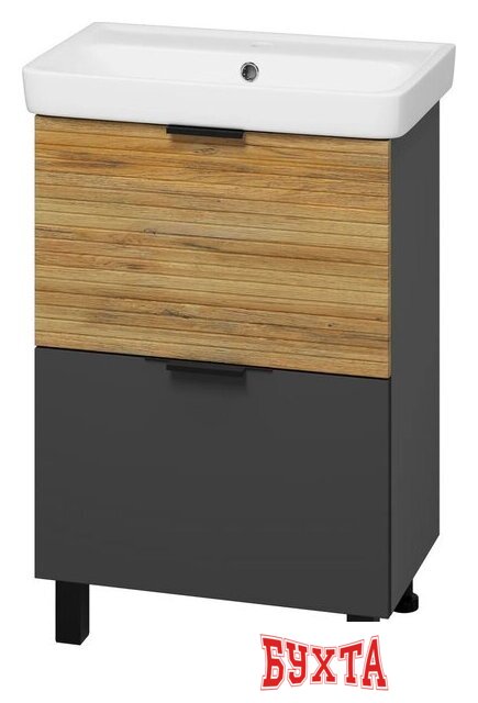 Мебель для ванных комнат Misty Тумба под умывальник Форест 60 Э-Фор-07060-0219-2Я+БП-э0002705