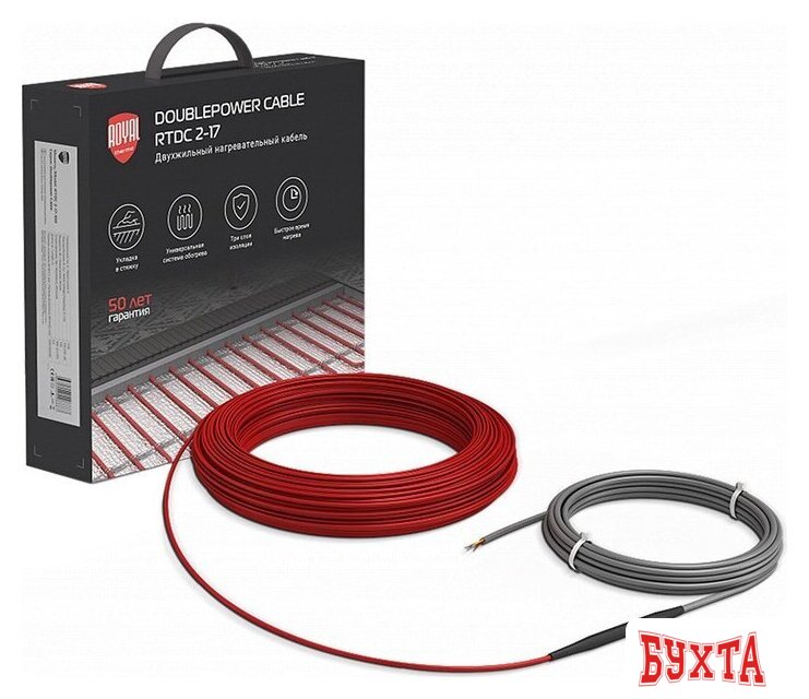 Нагревательный кабель Royal Thermo Doublepower Cable RTDC 2-17-2500 147.1 м. 2500 Вт (комплект)