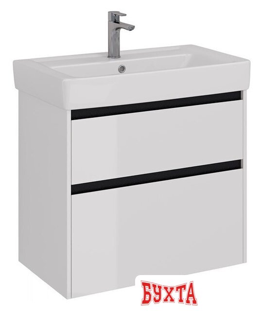 Мебель для ванных комнат Lemark Тумба под умывальник Combi 80 LM03C80T (белый глянец)