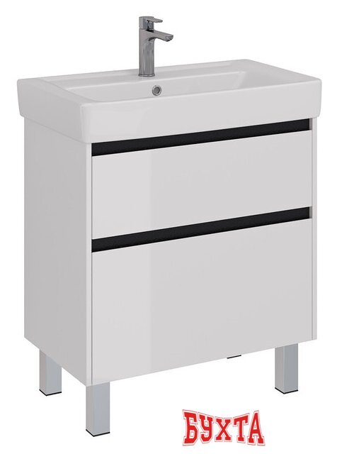 Мебель для ванных комнат Lemark Тумба под умывальник Combi 80 LM03C80T (белый глянец) 5