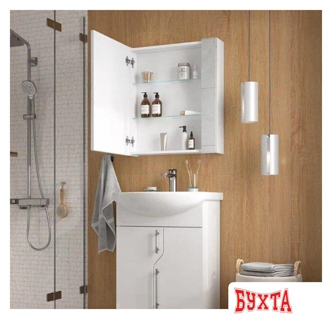 Мебель для ванных комнат Volna Шкаф с зеркалом Bruno 60 3