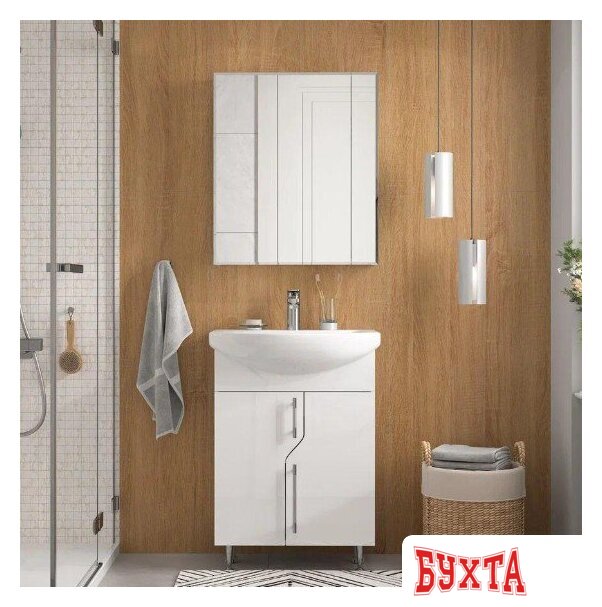 Мебель для ванных комнат Volna Шкаф с зеркалом Bruno 60 5