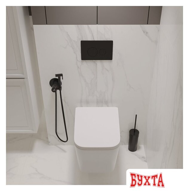 Унитаз подвесной Oliveeka OL-MQ-003 + OL-5014 + OL-R22-MB (черный матовый) 3