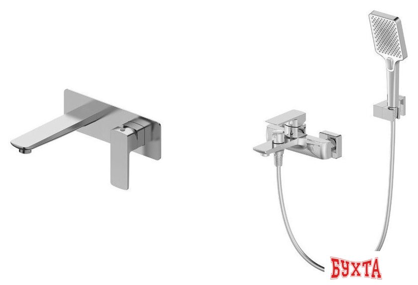 Комплект смесителей Oliveeka OL-639003A+869003-BN (никель матовый)