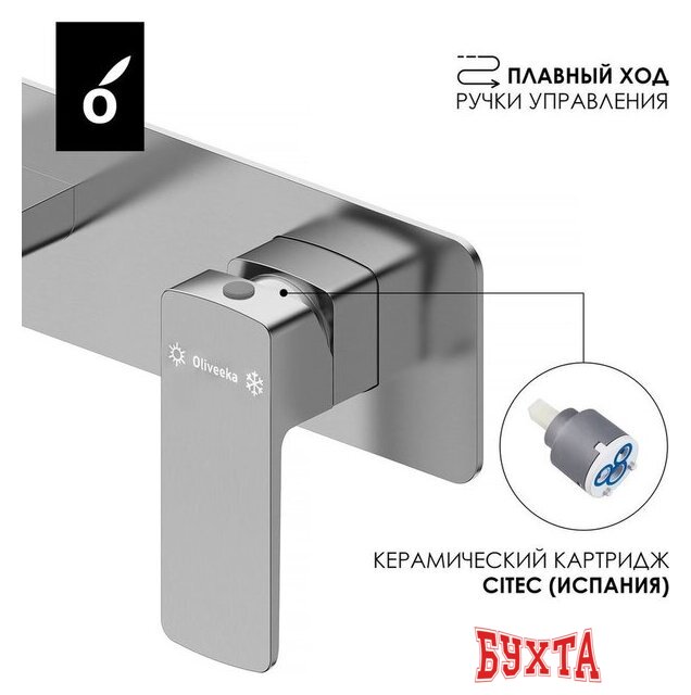 Комплект смесителей Oliveeka OL-639003A+869003-BN (никель матовый) 5
