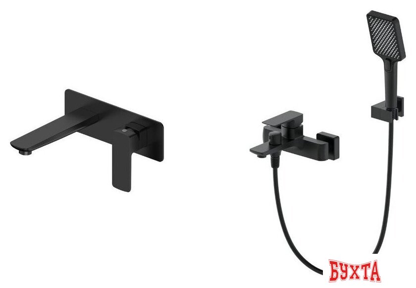 Комплект смесителей Oliveeka OL-639003A+869003-MB (черный матовый)
