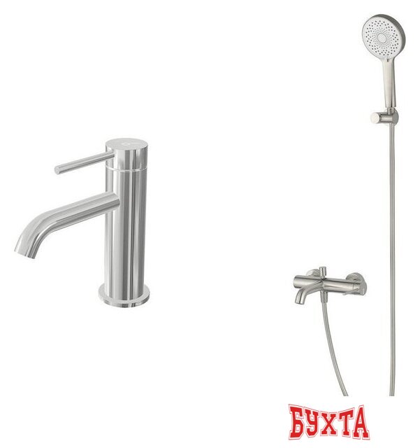 Комплект смесителей Oliveeka OL-639017+88139017-BN (никель матовый)