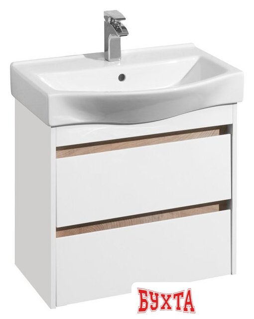 Мебель для ванных комнат Акватон Тумба под умывальник Нортон 65 1A248801NT010 (белый/дуб эндгр.)