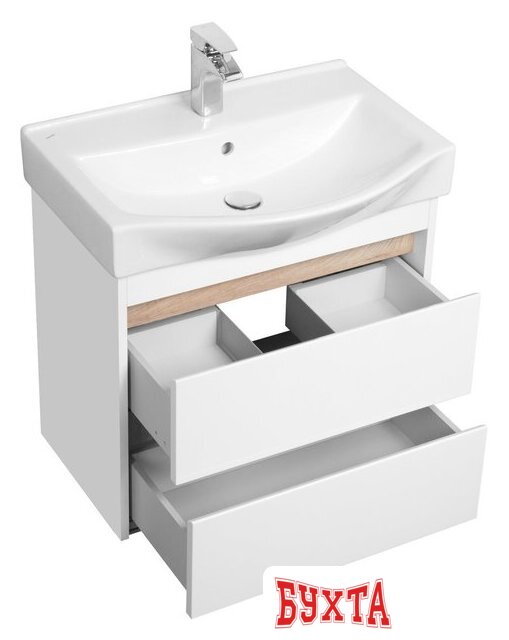 Мебель для ванных комнат Акватон Тумба под умывальник Нортон 65 1A248801NT010 (белый/дуб эндгр.) 3