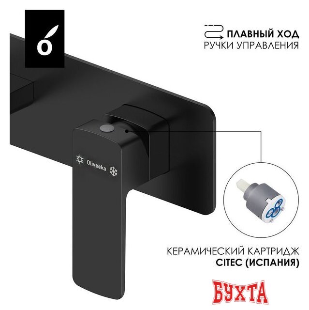 Смеситель Oliveeka OL-869003-MB (черный матовый) 4