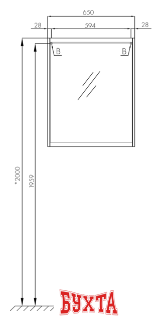 Мебель для ванных комнат Акватон Шкаф с зеркалом Нортон 65 1A249102NT010 (белый) 5