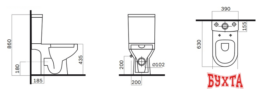 Унитаз напольный AM.PM Spirit FlashClean C708600WH (без сиденья) 3