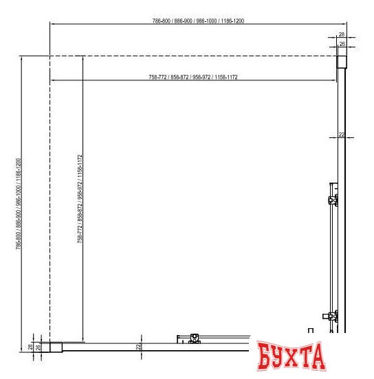 Душевая дверь Ravak BLSRV2K-90 X1XM70C00Z1 5
