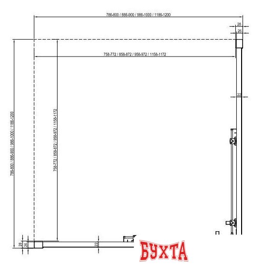 Душевая дверь Ravak BLSRV2K-80 X1XM40C00Z1 5