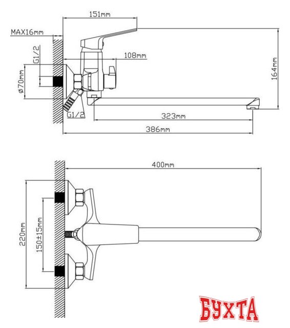 Смеситель AV Engineering AVWIN7-A165-122 2