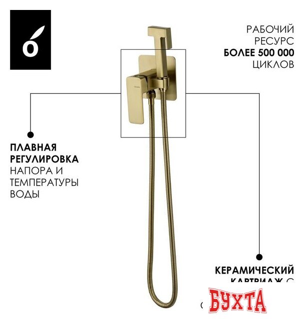 Гигиенический душ Oliveeka OL-829003+139003-BG (золотой матовый) 5