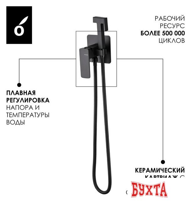 Гигиенический душ Oliveeka OL-829003+139003-MB (черный матовый) 5