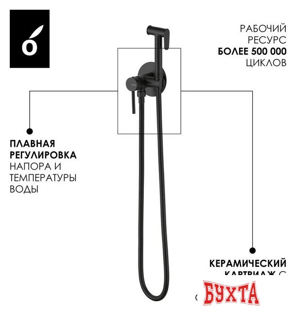 Гигиенический душ Oliveeka OL-829902+88239017-MB (черный матовый) 3