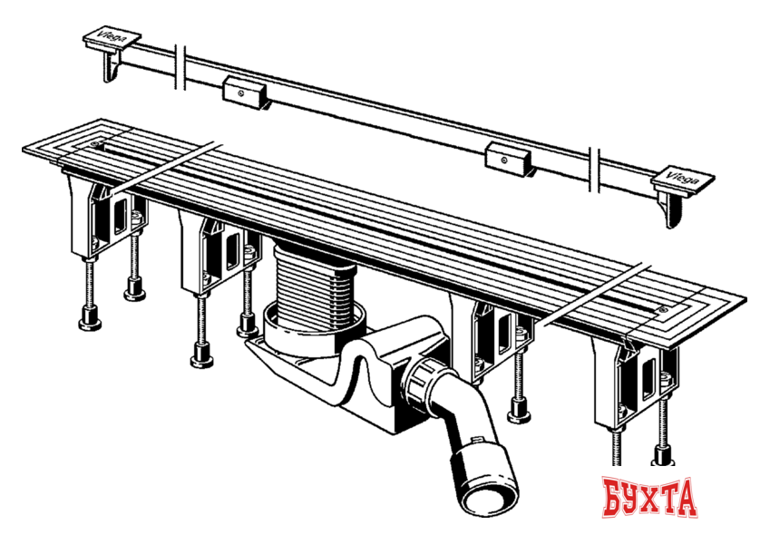 Душевой трап Viega Advantix Vario 704353 (с матовой вставкой SR1) 3