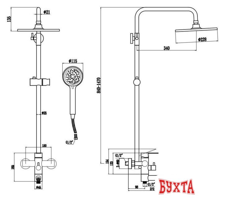 Душевая система Esko ST260OLS 2