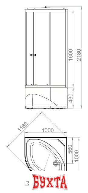 Душевая кабина Domani-Spa Delight Slim 110 High DS01DS110HBT00 4