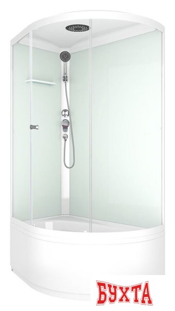 Душевая кабина Domani-Spa Simple 128 high L V1.2 (прозрачное стекло/белый)