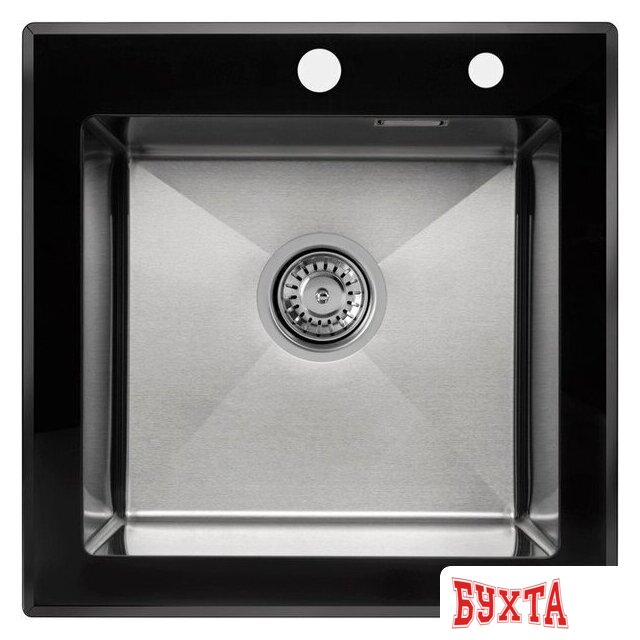 Кухонная мойка ARFEKA ECO AR 500*500 GS BLACK GLASS + SATIN 1